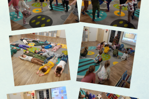 Zabawy ruchowe przy tablicy multimedialnej